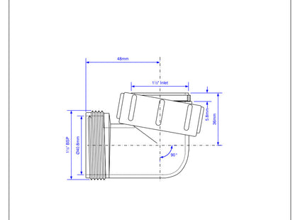 McAlpine T4U 1½" 90° Bend - Female Inlet Nut x BSP Male Connector