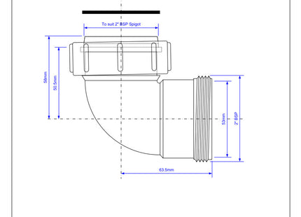 McAlpine Z1 2" 90° Bend - BSP Male Thread x BSP Coupling Nut