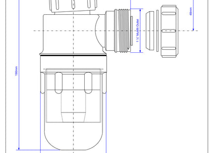 McAlpine C10R 75mm Water Seal Resealing Bottle Trap with Multifit Outlet 1½"
