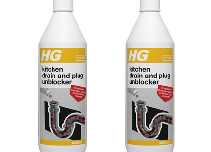 HG Kitchen Drain and Plug Unblocker 1 litre (Pack of 2)