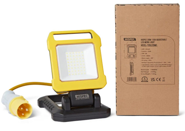 Hi-Spec Hi-Spec 20W 110V Adjustable Led Work Light (Hssl/20Ledwl)