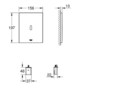 Grohe Tectron Bau E WC Elc Ir Battery Operated - 39882KF0 - Touchless Flushing