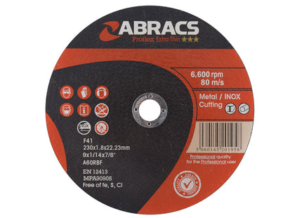 Abracs Proflex Extra Thin Cutting Disc Inox - 230 x 1.8mm (Box of 25)