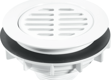 McAlpine SWHF1-WH High Flow Shower Waste: 113mm White Plastic Flange x 56mm Tail: Top Access: Backnut Model