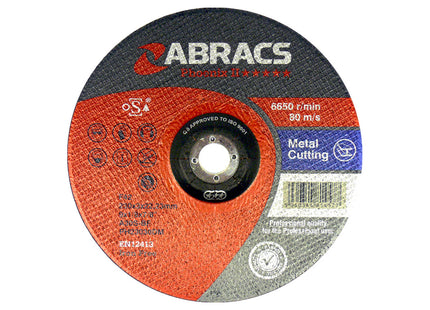 Abracs Phoenix Ii Depressed Centre Metal Cutting Disc - 230 x 3 x 22mm (Box of 25)