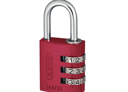 ABUS Mechanical 145/30 30Mm Aluminium Combination Padlock Red 46578