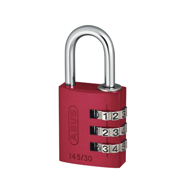 ABUS Mechanical 145/30 30Mm Aluminium Combination Padlock Red 46578