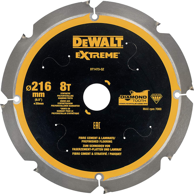 DEWALT Extreme Pcd Fibre Cement Saw Blade 216 X 30Mm X 8T