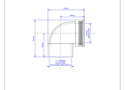 McAlpine Solvent x Pushfit Continental 90degree Elbow 1.25'' x 32mm    MS4-32SOLVENT