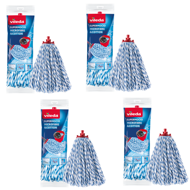 Supermocio Microfibre & Cotton Refill (Pack of 4)