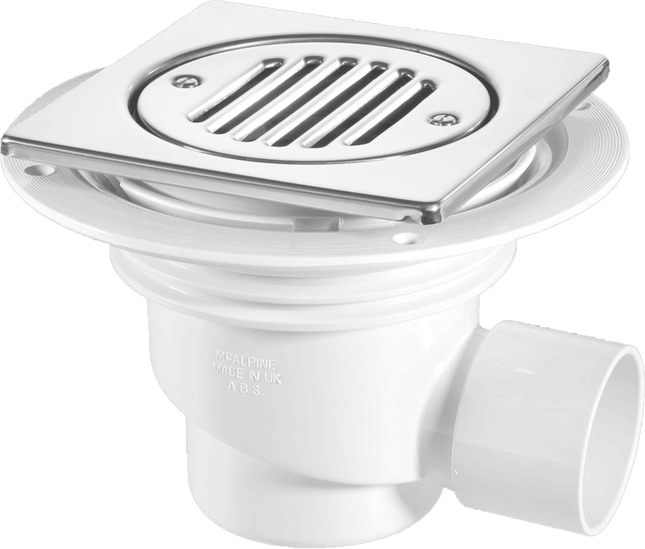 McAlpine TSG1T6SS 75mm Water Seal Gully with Horizontal Outlet for Tiled or Stone Floors