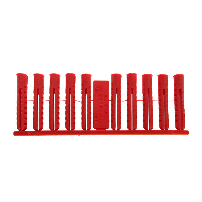 JCP Fixings Jcp Premium Plastic Plugs Red - 6.0 x 37mm (Box of 1000)