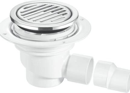 McAlpine TSG1-R125SS 75mm Water Seal Trapped Gully, Tile/Grating with removable Grid, 2" Horizontal Outlet and 2" x 1½" Socket Reducer