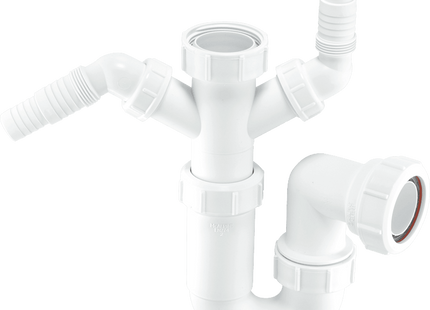 McAlpine WM11 75mm Water Seal Adjustable Inlet Tubular Swivel 'P' Trap (Pack of 2)
