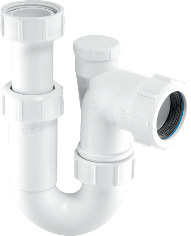 McAlpine ASC10V 75mm Water Seal Adjustable Inlet Tubular Swivel Anti-Syphon (Silentrap) 'P' Trap with Universal Outlet
