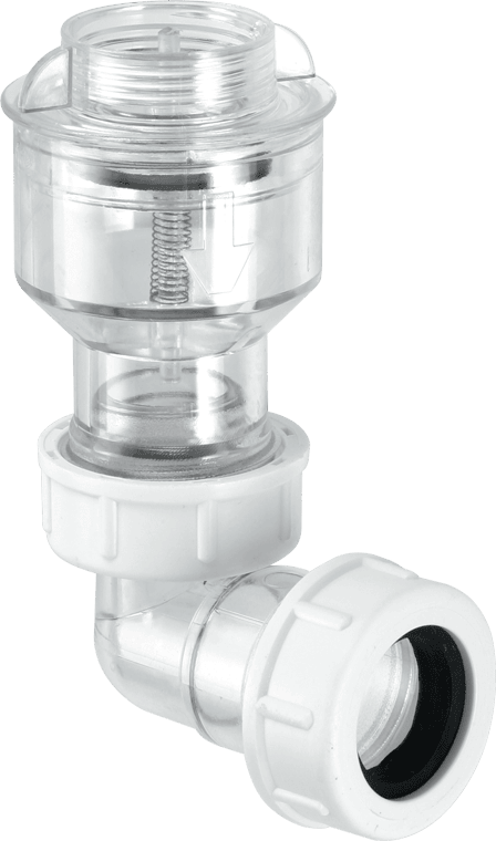 McAlpine TUNVALVE Tunvalve (Clear) with ¾" female thread for connection to WC overflow outlet x 19/23mm Universal Outlet