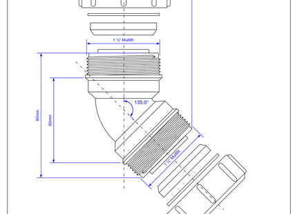 McAlpine MT20 1½" 135° Multifit Bend