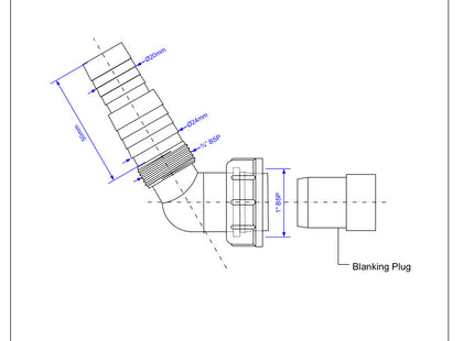 McAlpine MA15 135° Nozzle for connection to 1" BSP thread