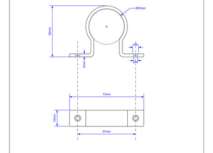 McAlpine Chrome Plated Plastic Pipe Clip 35mm    S35-CP