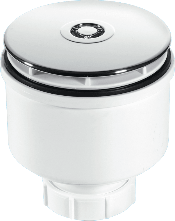 McAlpine ST90CB10-V 90mm x 50mm Water Seal Shower Trap with 2" Universal Vertical Outlet with removable 110mm Flange.