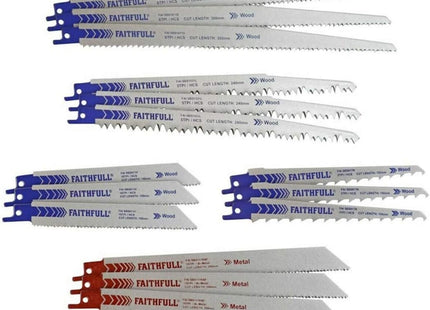 Faithfull Sabre Saw Blade Set 15 Piece