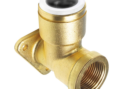 John Guest Speedfit Brass Back Plate Elbow (Short neck) 15mm X 1/2 15WB2