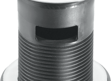 McAlpine BSW12C 1¼" Black Plastic Slotted Basin Waste - Backnut Model: 60mm Stainless Steel Flange x 3½" Tail with Black PVC Plug