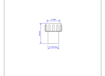 McAlpine R7 ¾" Straight Female Overflow Coupling with fixed nut for converting male BSP outlets to Pushfit Fittings