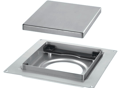 McAlpine TILE-PLAIN-B 150mm Square Stainless Steel Tile Drain for use with 50mm Water Seal trap body