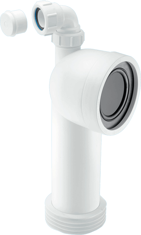 McAlpine WC-CON8V 90° Bend Adjustable Length Rigid WC Connector with 1¼" Universal Vent Boss