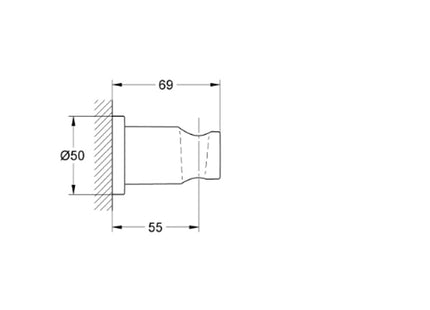 Grohe Rainshower Wall Holder Round Brushed Hard Graphite - 27074AL0 - Essential Shower Accessory