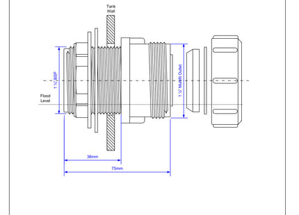 McAlpine T11M 1½" Multifit Straight Tank Connector