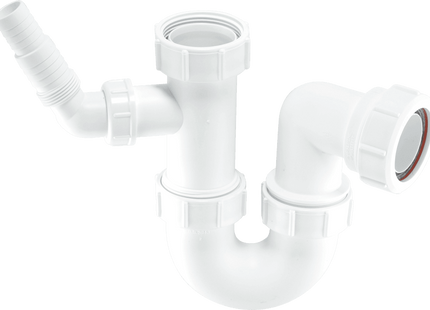 McAlpine WM14 75mm Water Seal Tubular Swivel 'P' Trap with 1½" Multifit Outlet and 135° swivel inlet connection for the discharge from a domestic appliance