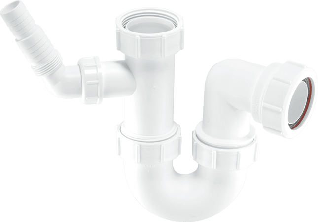 McAlpine WM14 75mm Water Seal Tubular Swivel 'P' Trap with 1½" Multifit Outlet and 135° swivel inlet connection for the discharge from a domestic appliance