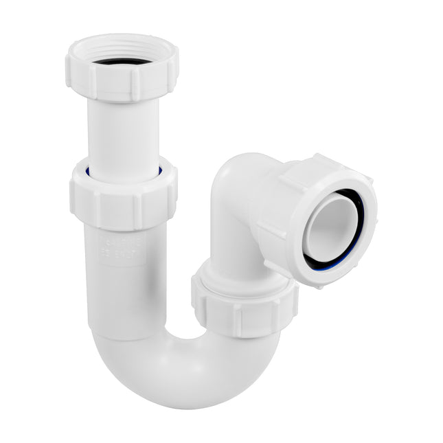 McAlpine ASA10-FS 75mm Water Seal Adjustable Inlet Tubular Swivel 'P' Trap, Universal Outlet Fixed Stalk
