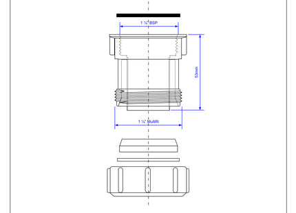 McAlpine S29 1¼" Straight Connector - Multifit x BSP Female thread