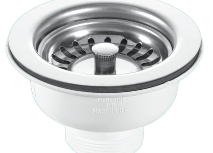 McAlpine BSWCLS 1½" Basket Strainer Waste: 113mm Stainless Steel Flange: Spring-Loaded Plug: Centre Pin Model