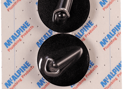 McAlpine CARD-1 Two Basin Plugs - BP3T - Black PVC Plug 1½" with triangle (for 1¼" waste) x 2