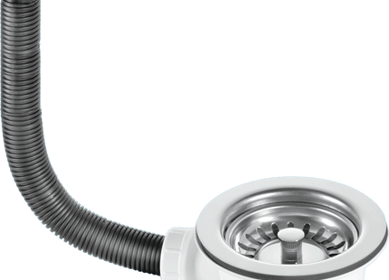 McAlpine BSWCLS-OFSS 1½" Basket Strainer Waste and Overflow: 113mm Stainless Steel Flange: Spring-Loaded Plug: Chrome Plated Overflow Grid: Centre Pin Model