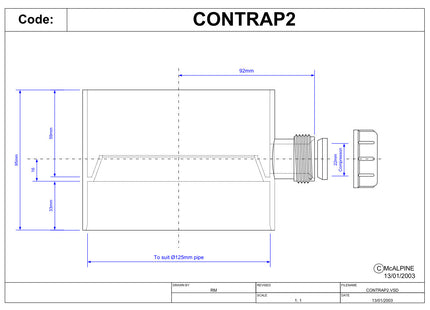 McAlpine CONTRAP2 Straight Socket Condensation Trap  x 19/23mm condensation drain off connection