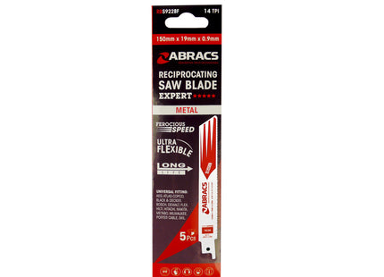 Abracs Reciprocating Saw Blade For Metal - 150 x 19 x 0.9mm