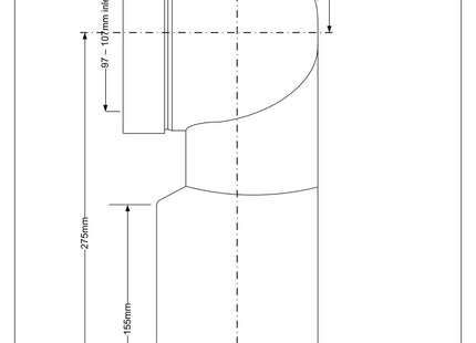 McAlpine WC-CON9 90° Bend Adjustable Length Rigid WC Connector