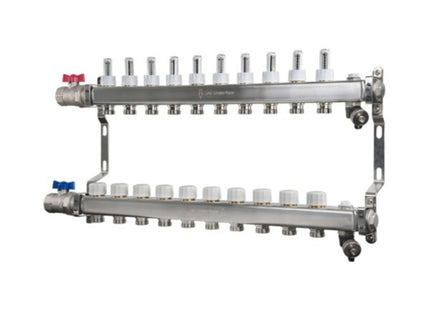 John Guest Speedfit UFH Euroconus Manifold BVAL 10 Port - JGUFHMAN10E - For Efficient Heating