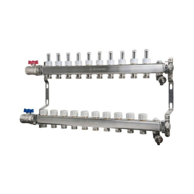 John Guest Speedfit UFH Euroconus Manifold BVAL 10 Port - JGUFHMAN10E - For Efficient Heating
