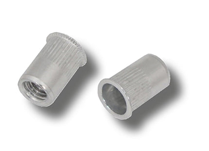JRP Riveting Products M6 x 14.0 (0.5-2.5) Aluminium Reduced Head Round Knurled Body JRP Rivet Nuts (Box of 500)