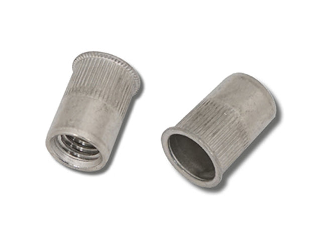 JRP Riveting Products M8 x 16.5 (0.5-3.0) A2 St.Stl Reduced Head Round Knurled Body Rivet Nuts (Box of 250)