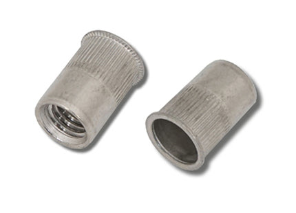 JRP Riveting Products M10 x 17.7 (1.0-3.5) A4 St.Stl Reduced Head Round Knurled Body Rivet Nuts (Box of 150)