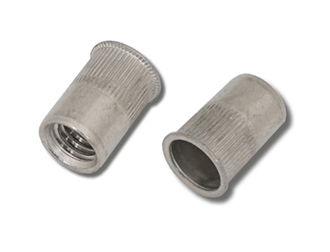 JRP Riveting Products M10 x 17.7 (1.0-3.5) A4 St.Stl Reduced Head Round Knurled Body Rivet Nuts (Box of 150)