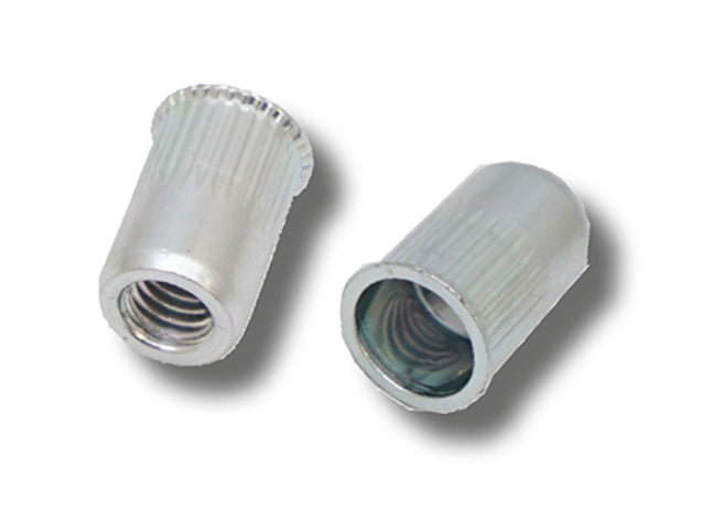 JRP Riveting Products M8 x 16.5 (0.5-3.0) Steel Reduced Head Round Knurled Body JRP Rivet Nuts (Box of 250)