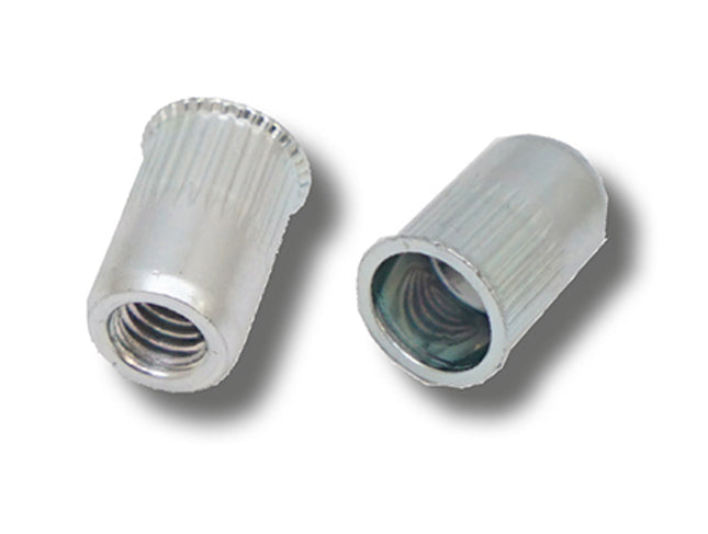 JRP Riveting Products M6 x 15.0 (1.0-3.0) Steel Reduced Head Round Knurled Body Imperial Rivet Nuts (Box of 400)
